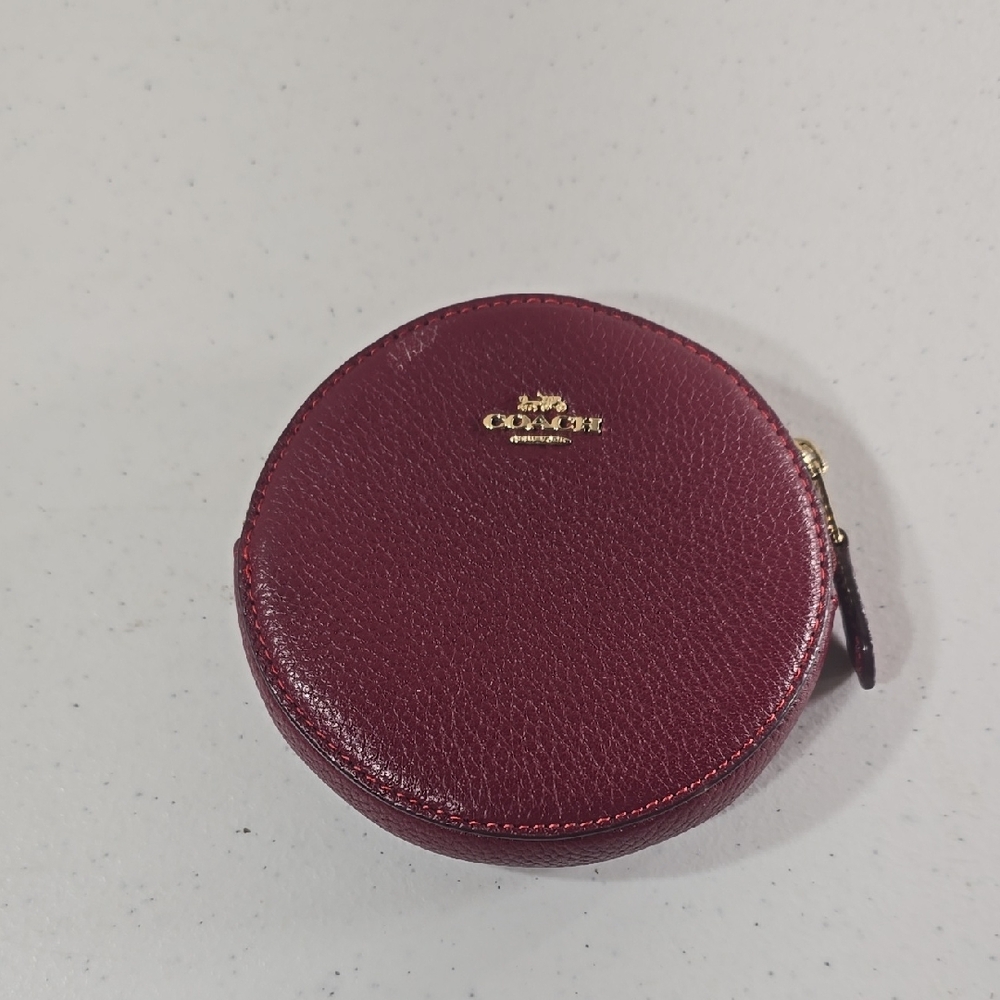 Coach Burgundy Round Coin Purse